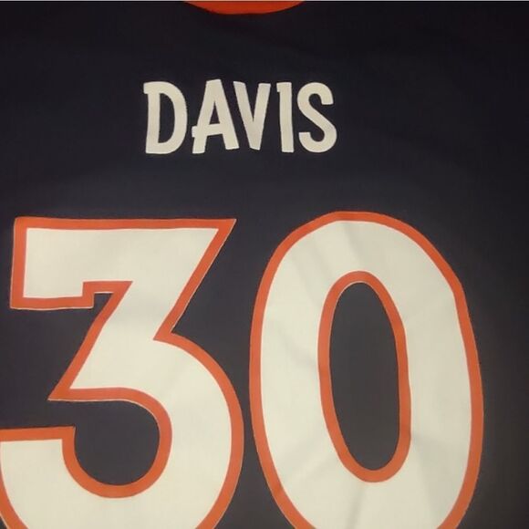 Broncos Davis # 30 Logo 7 man jersey size large - Picture 3 of 5